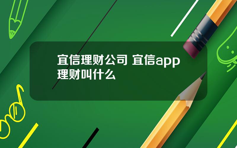 宜信理财公司 宜信app理财叫什么